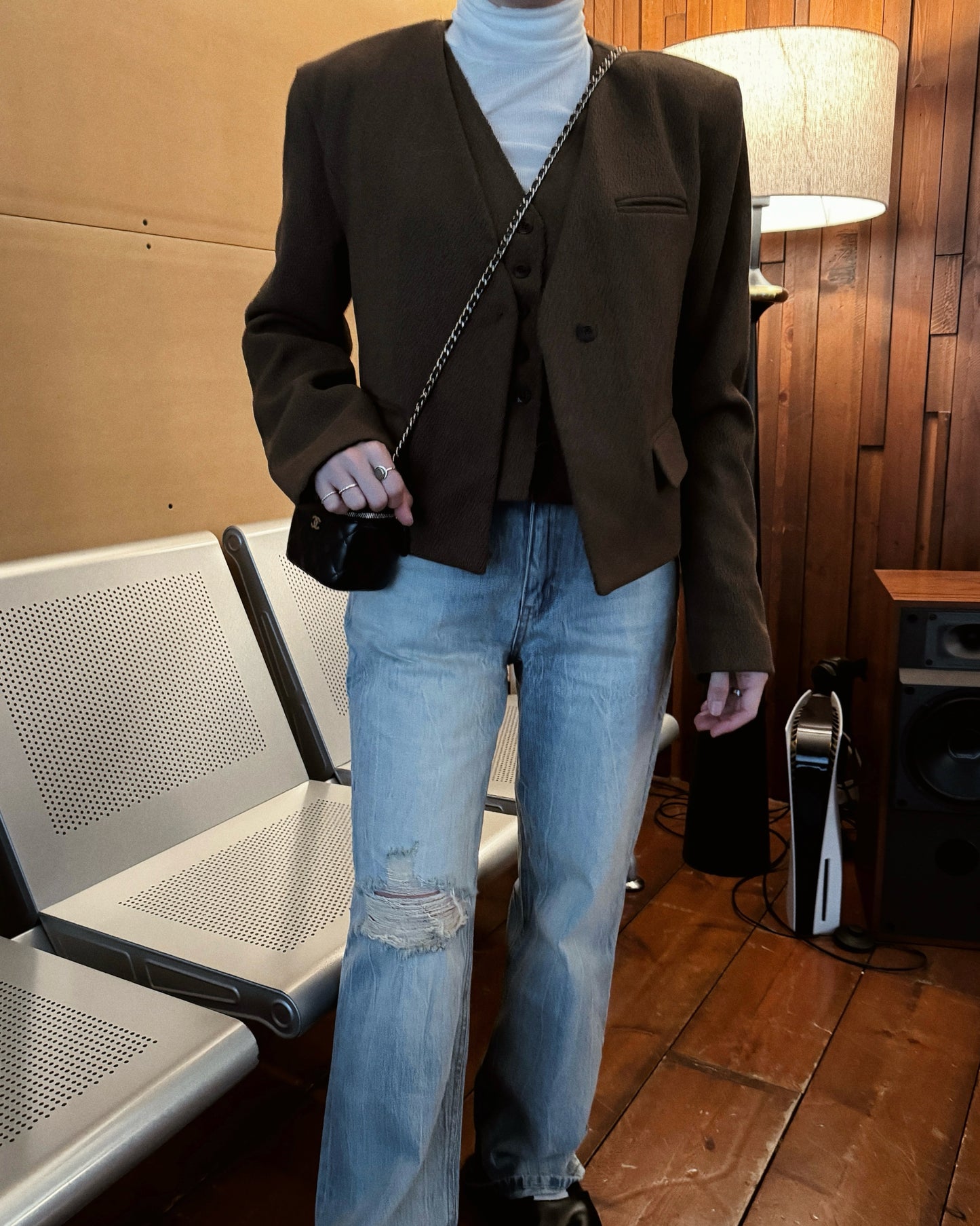 Light Blue Distressed Boyfriend Jeans