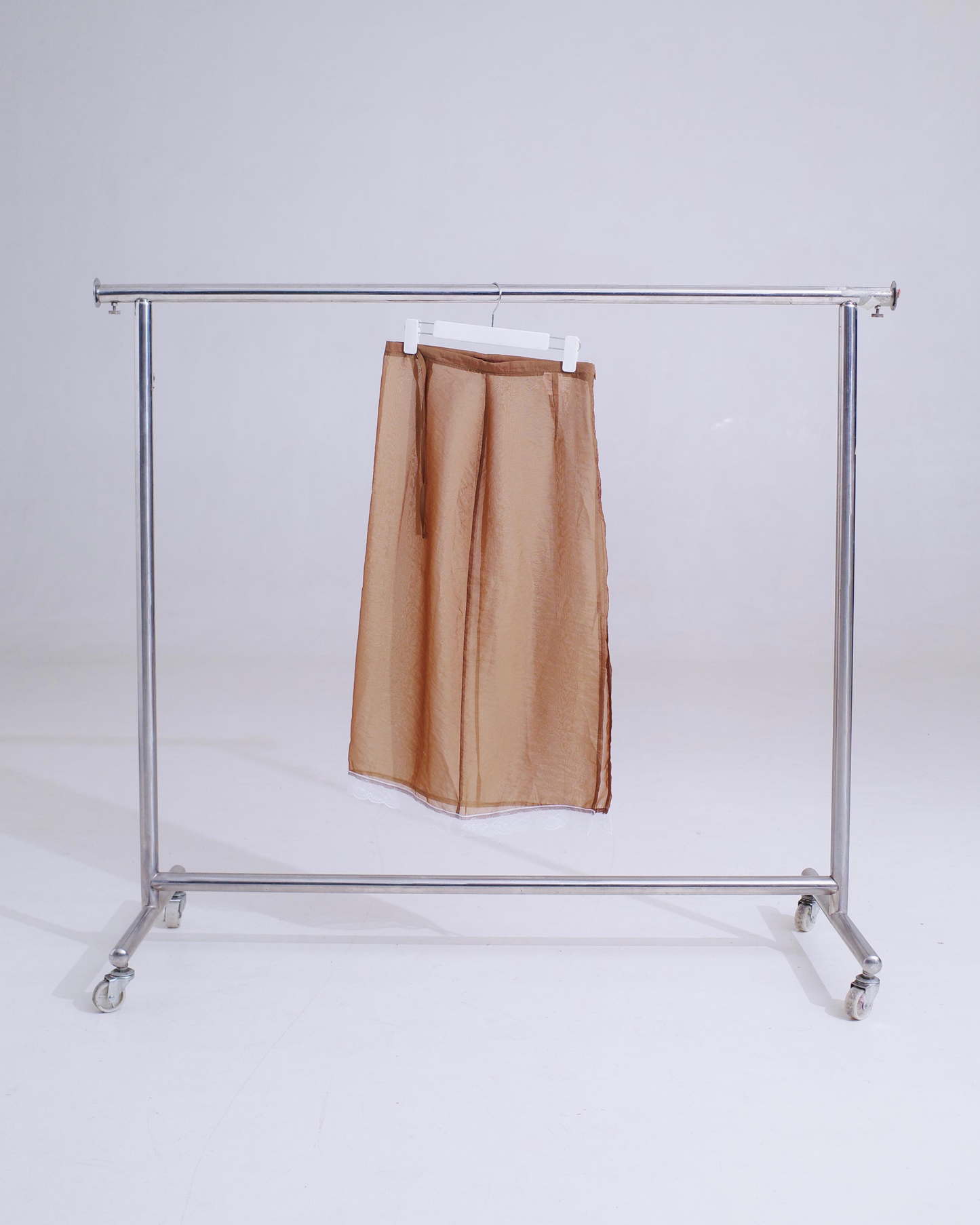 Brown Sheer Lace Maxi Skirt