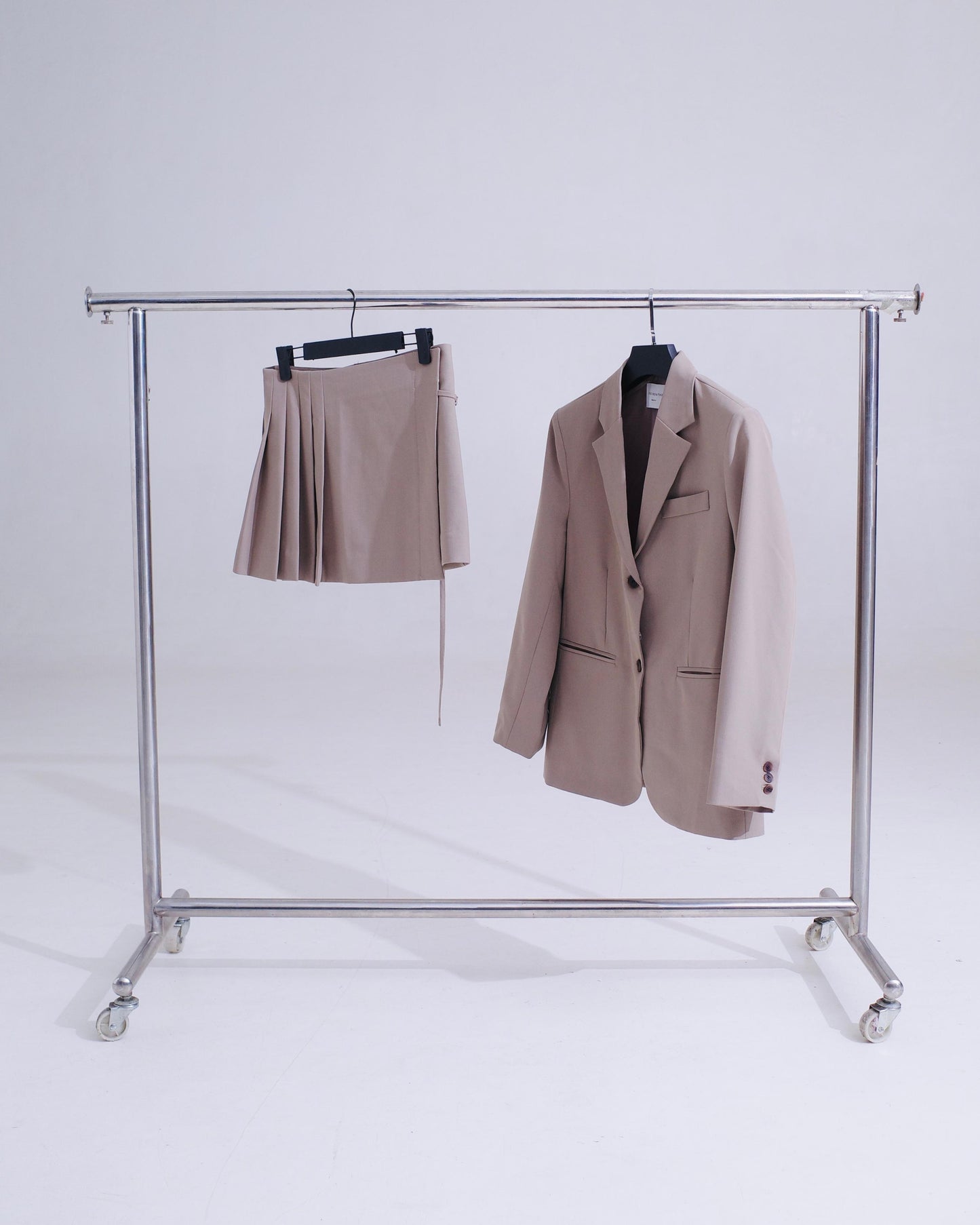 Single-Breasted Oversized Blazer - Khaki