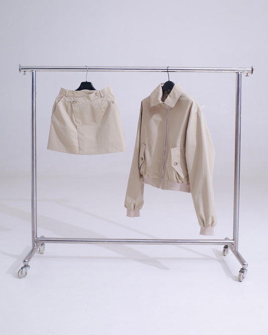Poplin Mini-Skirt - Khaki