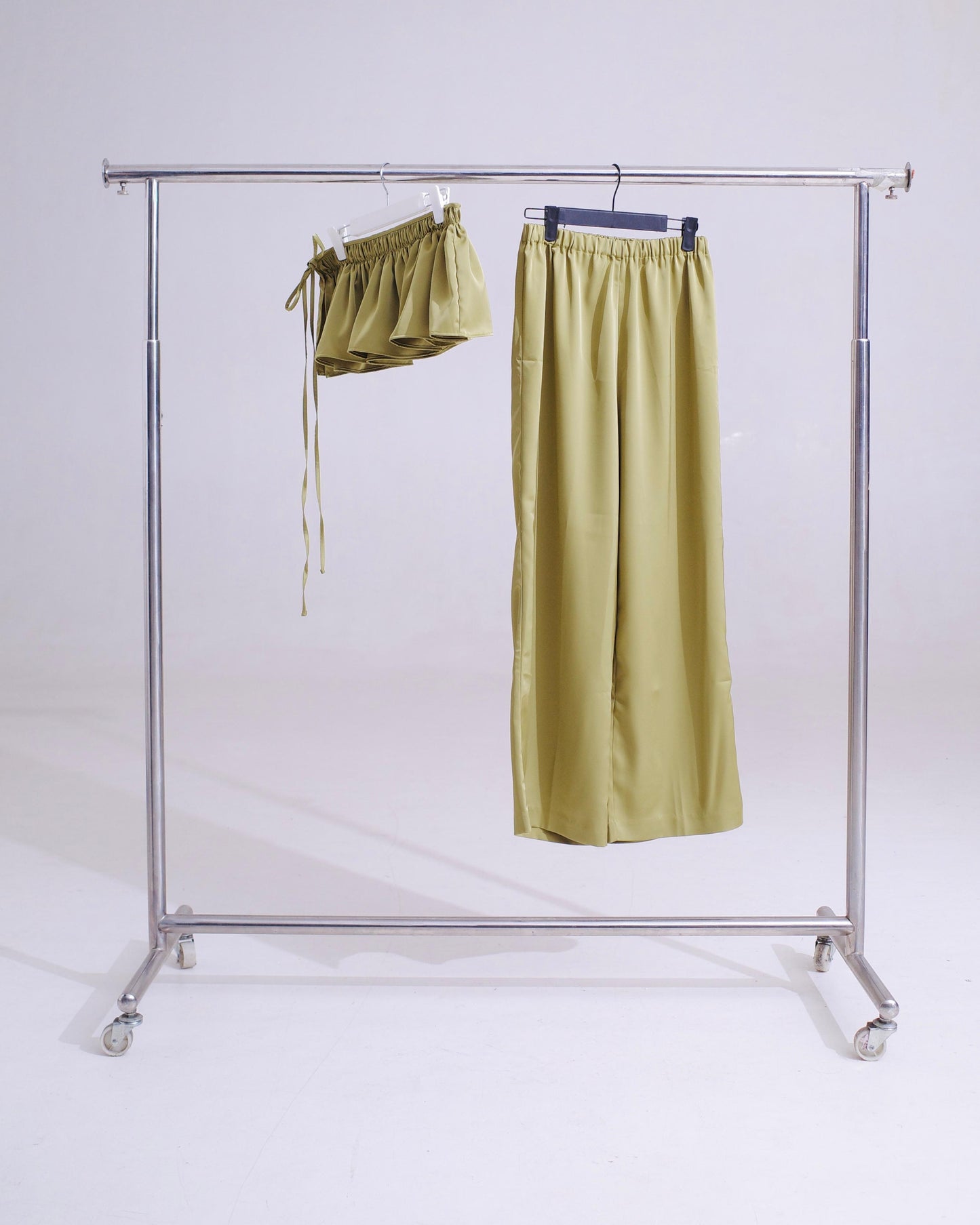 Ruffle Skirt Layered Lounge Pants - Pistachio Green